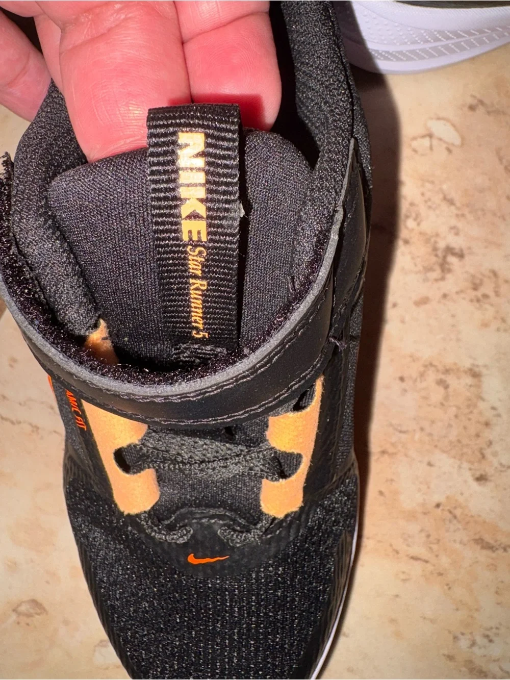 New Nike Kids' Black & Orange Sneakers